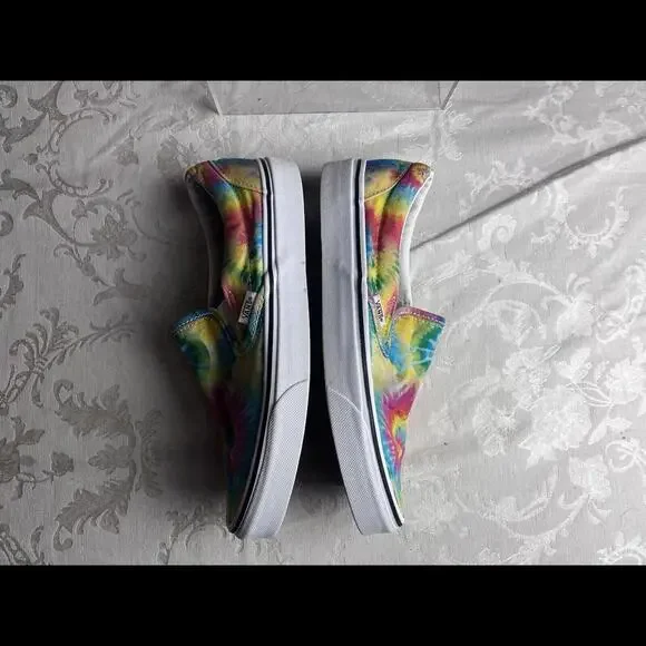 Vans Unisex Adult Shoes Womens Size 8.5 Mens Size 7 Tie Dye Slip On Sneaker - Picture 8 of 9